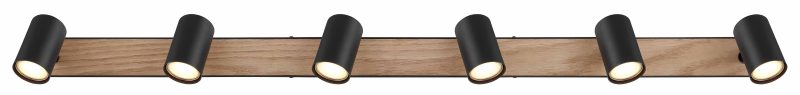 Barra negro-natural 6 spots Globo Robby - Imagen 3