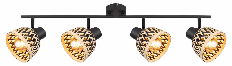 Foco bohemio de metal negro Globo Colly - Imagen 2