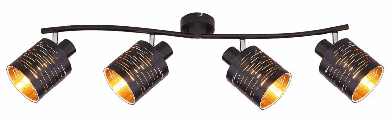 Focos de metal negro retro Globo Tunno - Imagen 2