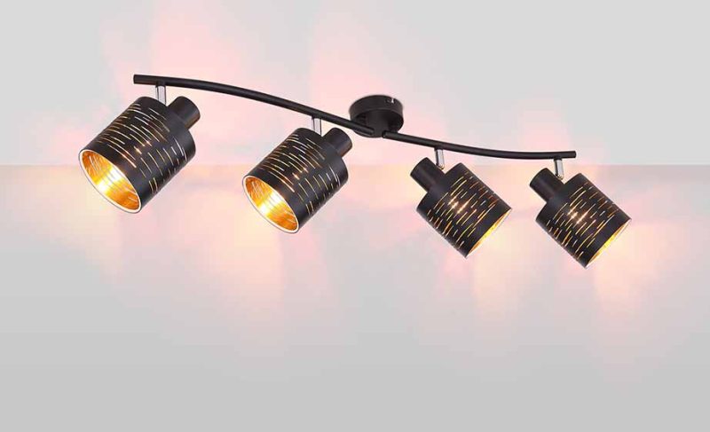 Focos de metal negro retro Globo Tunno - Imagen 5