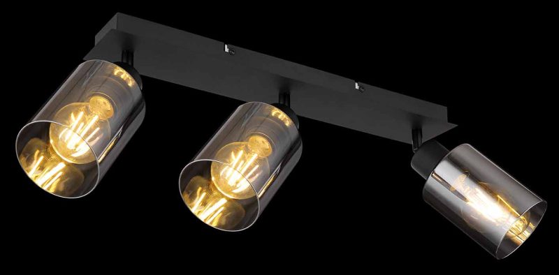 Focos modernos de metal negro Globo Hadera - Imagen 5