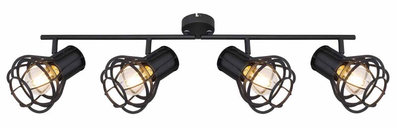 Focos retro de metal negro Globo Clastra - Imagen 2
