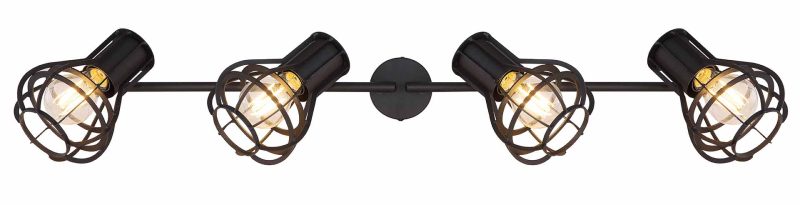 Focos retro de metal negro Globo Clastra - Imagen 3