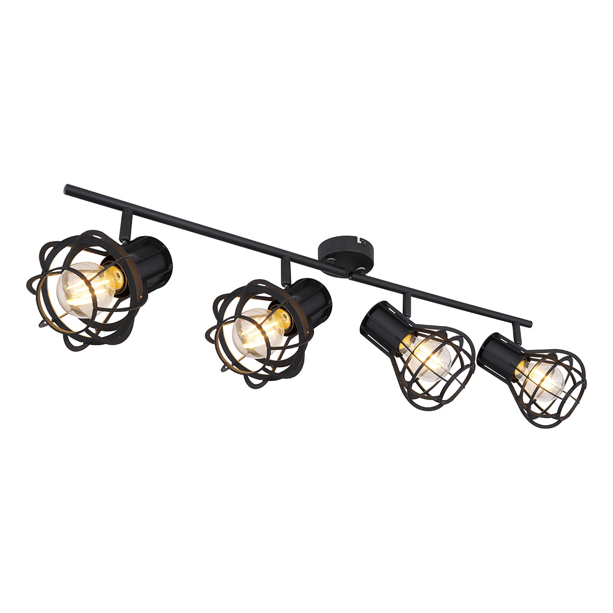 Focos retro de metal negro Globo Clastra