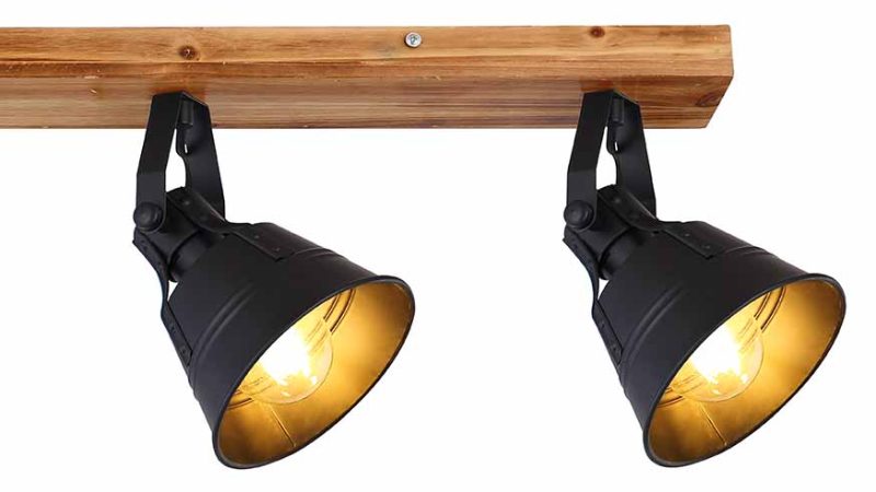 Focos rurales de madera marrón Globo Gunther - Imagen 4