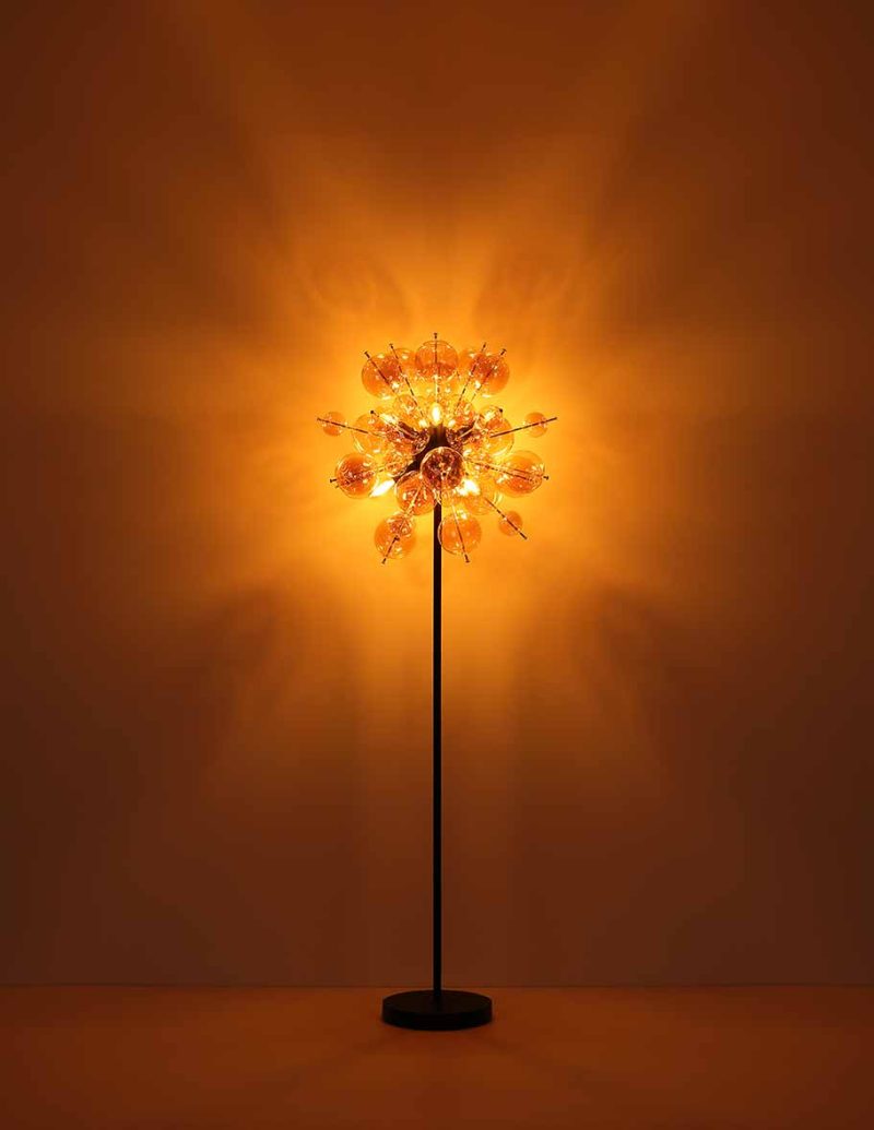 Lámpara colgante Art Déco de metal negro Globo Udo - Imagen 4