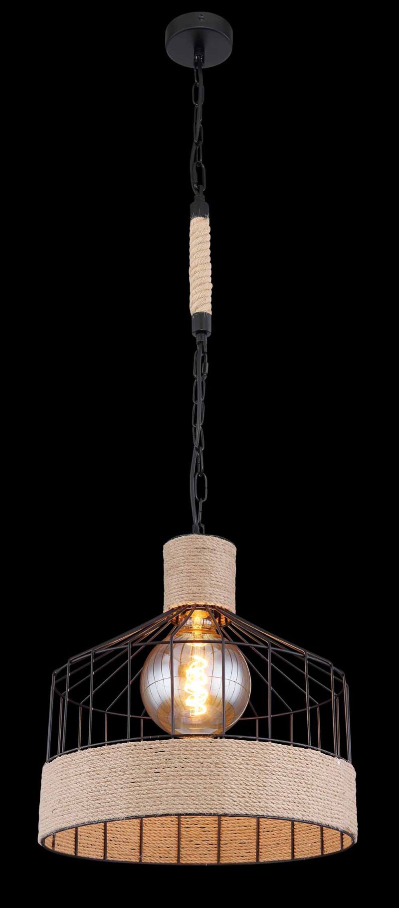 Lámpara colgante bohemia negra de metal Globo Halia - Imagen 3
