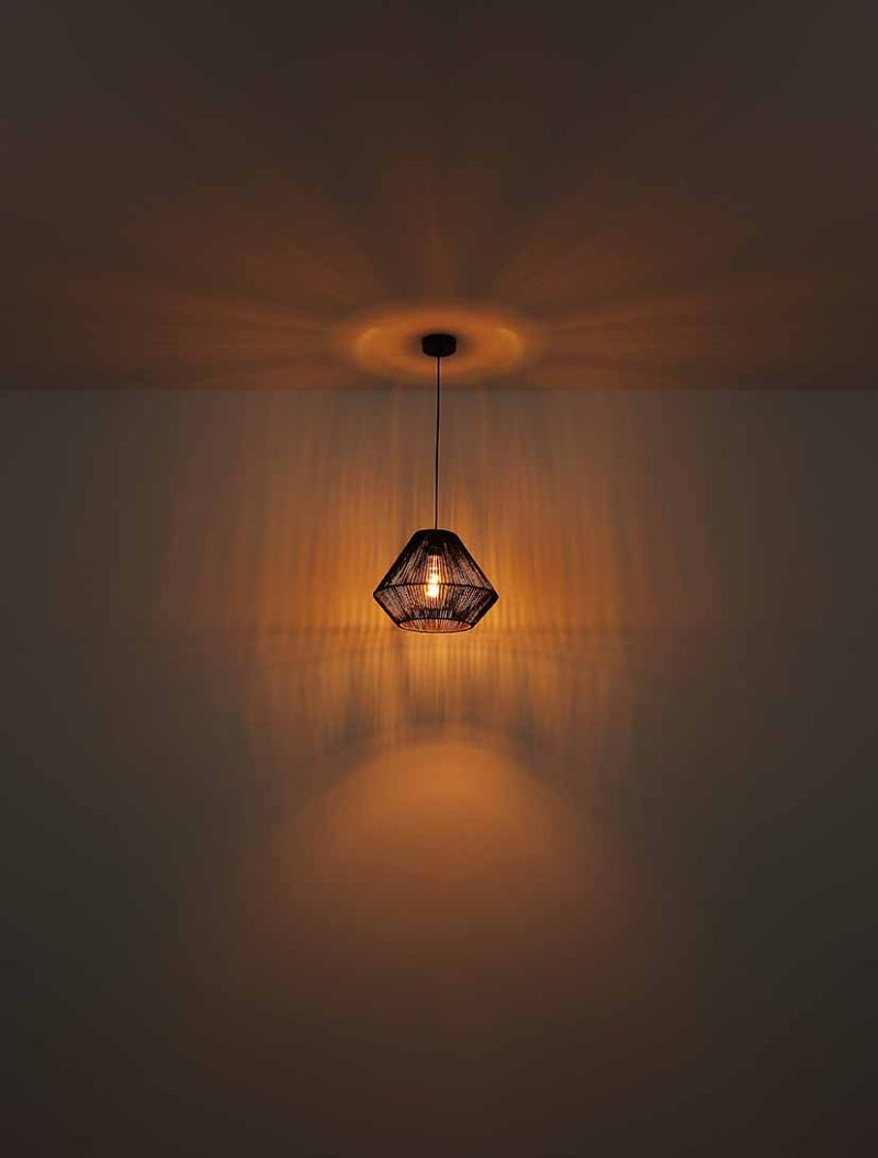 Lámpara colgante bohemia negra de metal Globo Houdini - Imagen 4