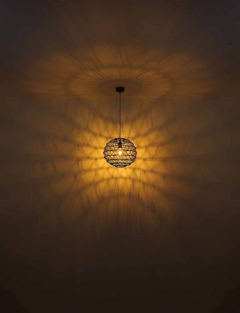 Lámpara colgante bohemia negra en forma de esfera Globo Senni - Imagen 4