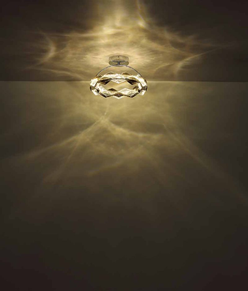 Lámpara colgante de cristal acrílico en forma de corona cromado/gris ahumado Globo Karilion - Imagen 4