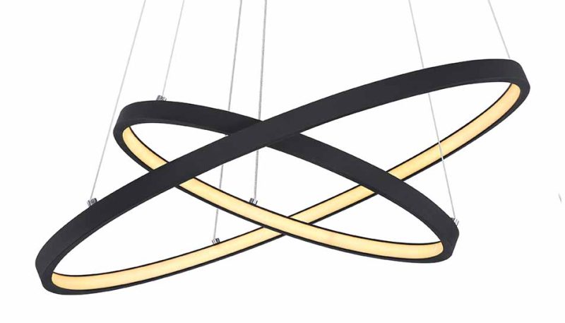 Lámpara colgante de metal trenzado de anillo negro Globo Ralph - Imagen 2
