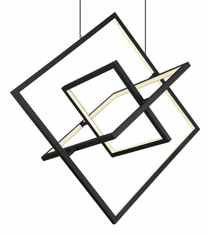 Lámpara colgante diseño negro construcción cuadrada Globo Wolfhard - Imagen 3