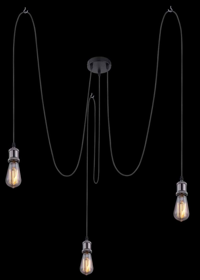 Lámpara colgante flexible 3 luces negro L Globo Oliver - Imagen 3