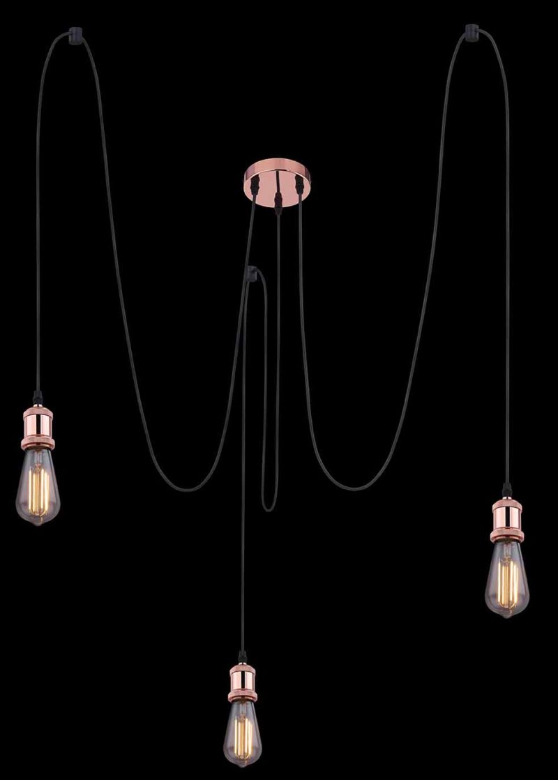 Lámpara colgante flexible cobre 3 luces L Globo Oliver - Imagen 3