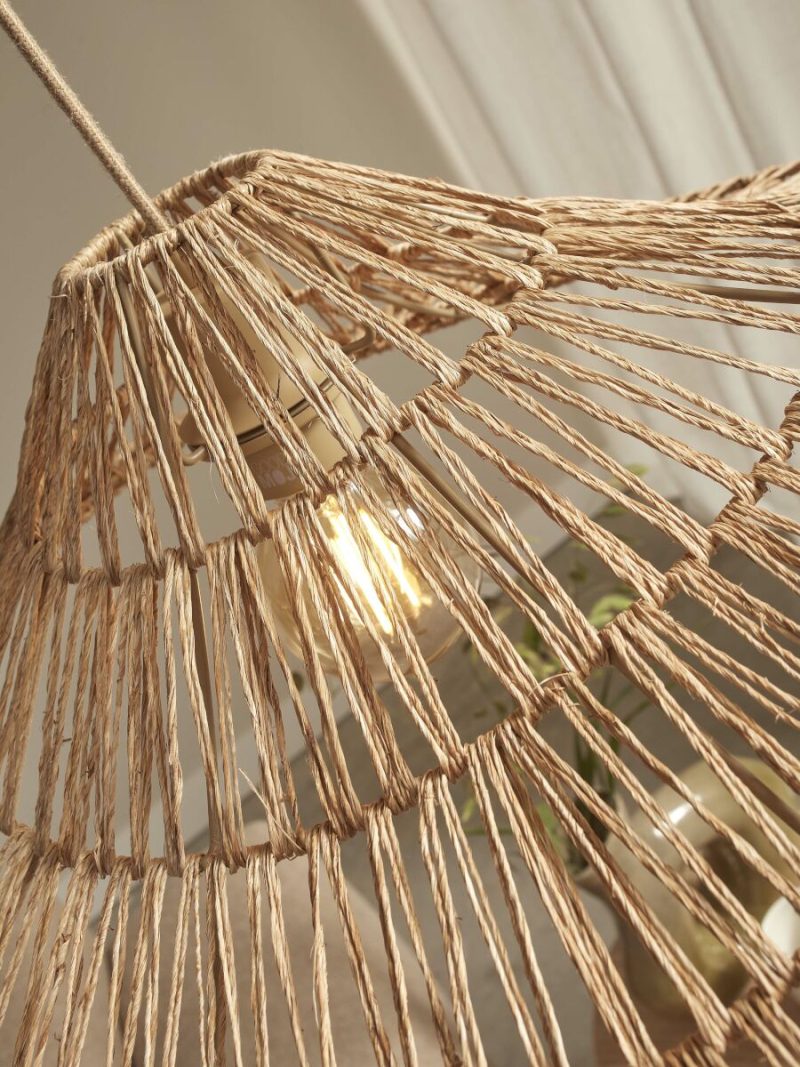 Lámpara colgante forma sombrero natural mimbre GOOD&MOJO Cuzco - Imagen 4