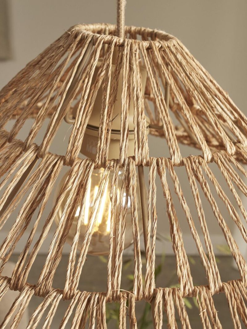Lámpara colgante forma sombrero natural mimbre GOOD&MOJO Cuzco - Imagen 5