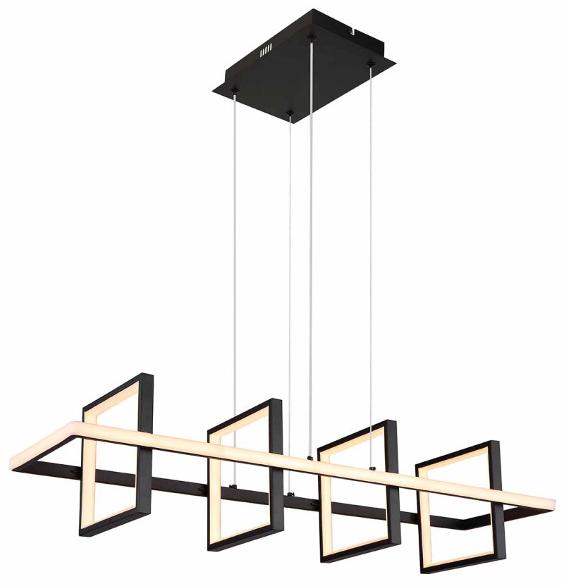 Lámpara colgante larga negro 4 anillos Globo Wolfhard - Imagen 4