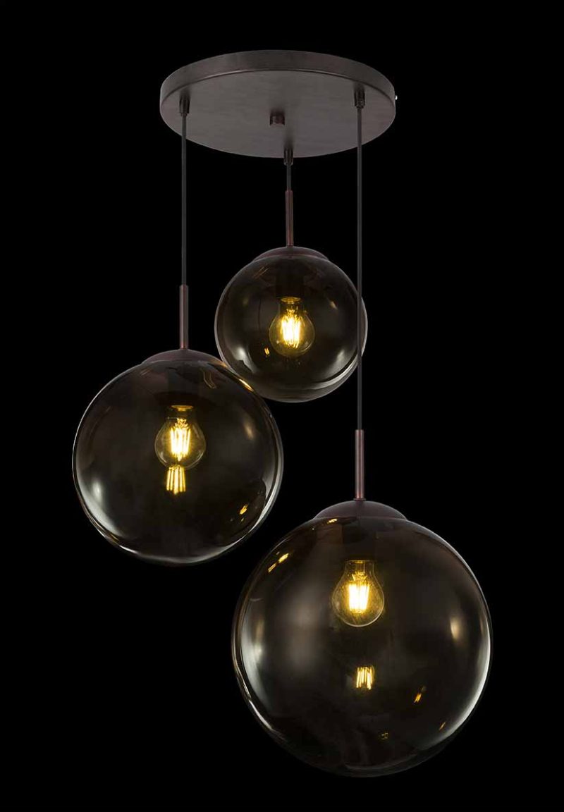 Lámpara colgante moderna de metal marrón Globo Varus - Imagen 3
