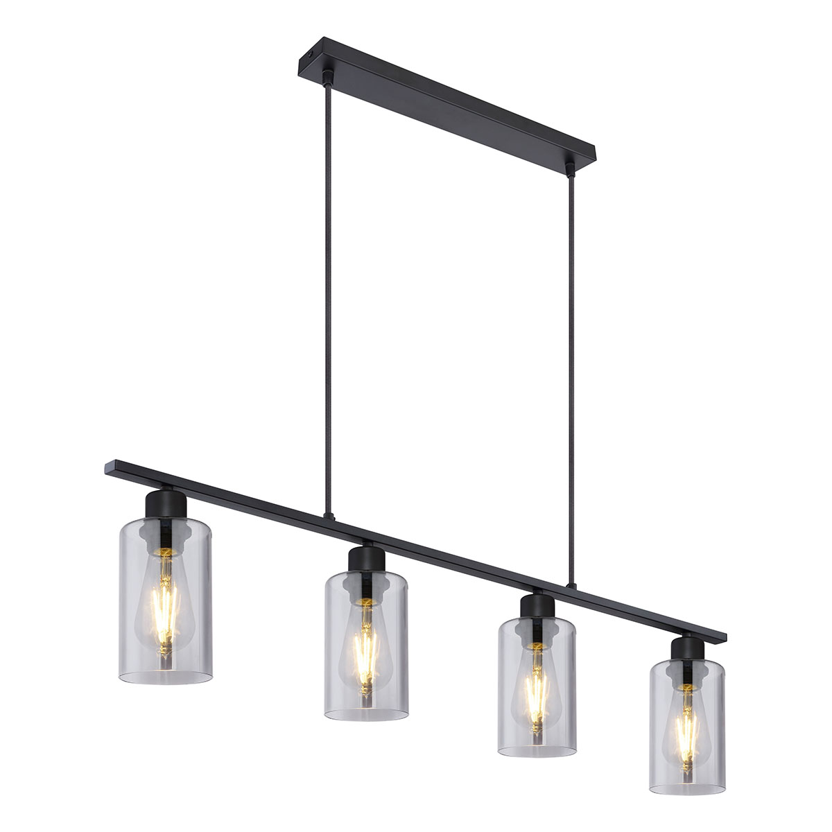 Lámpara colgante moderna de metal negro Globo Hadera