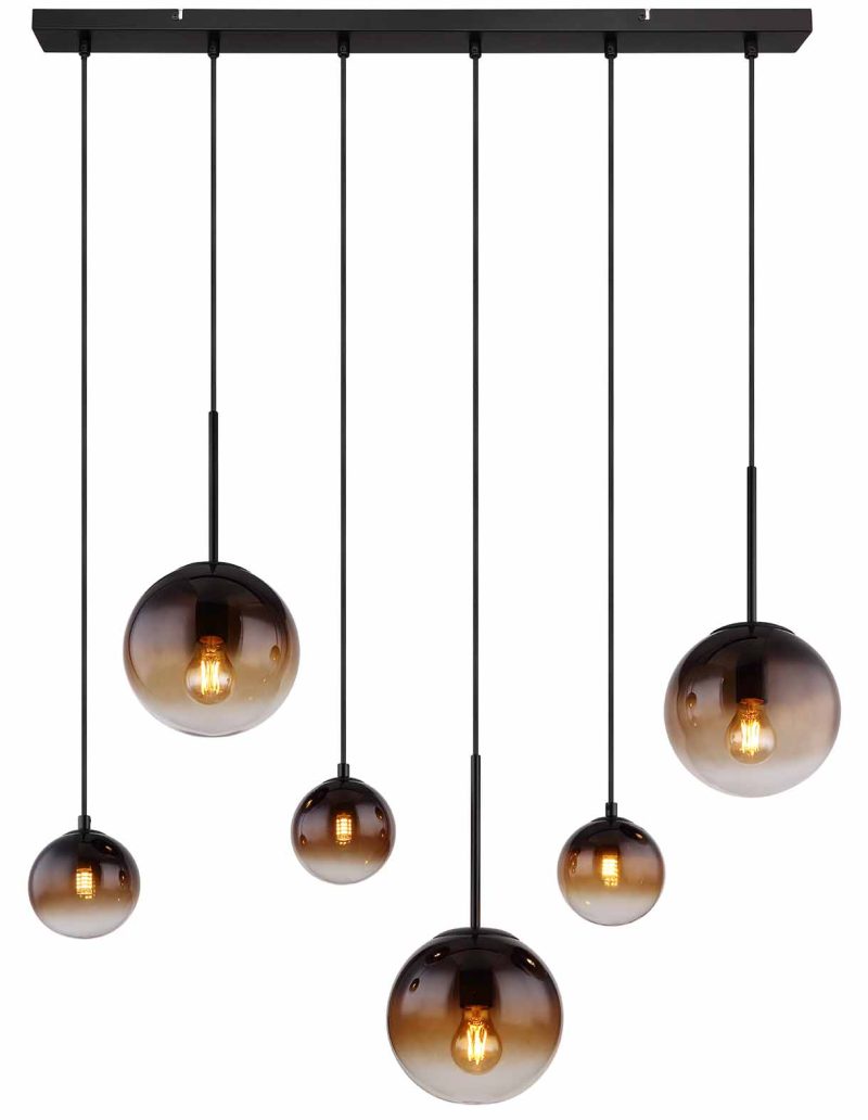 Lámpara colgante moderna de metal negro Globo Hallie - Imagen 2