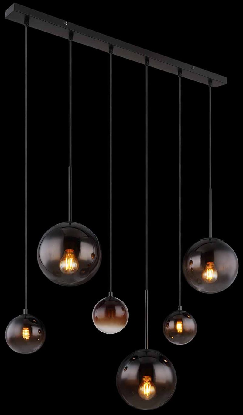 Lámpara colgante moderna de metal negro Globo Hallie - Imagen 4