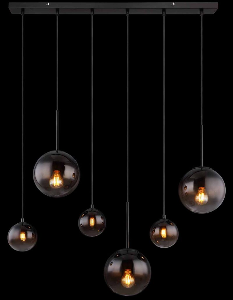 Lámpara colgante moderna de metal negro Globo Hallie - Imagen 5