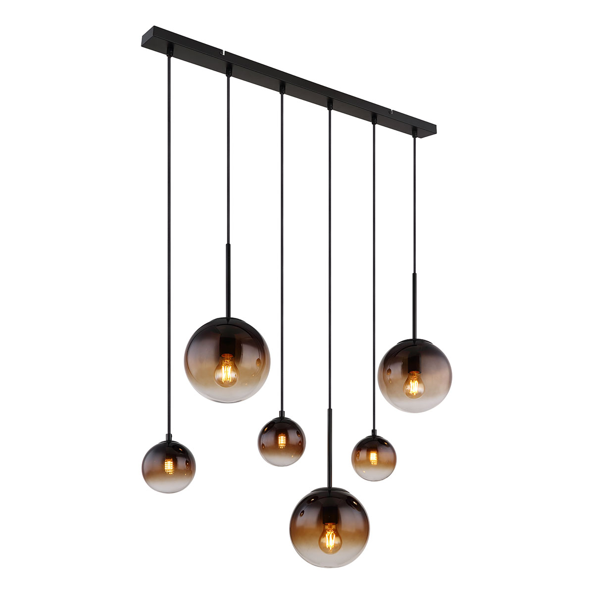 Lámpara colgante moderna de metal negro Globo Hallie
