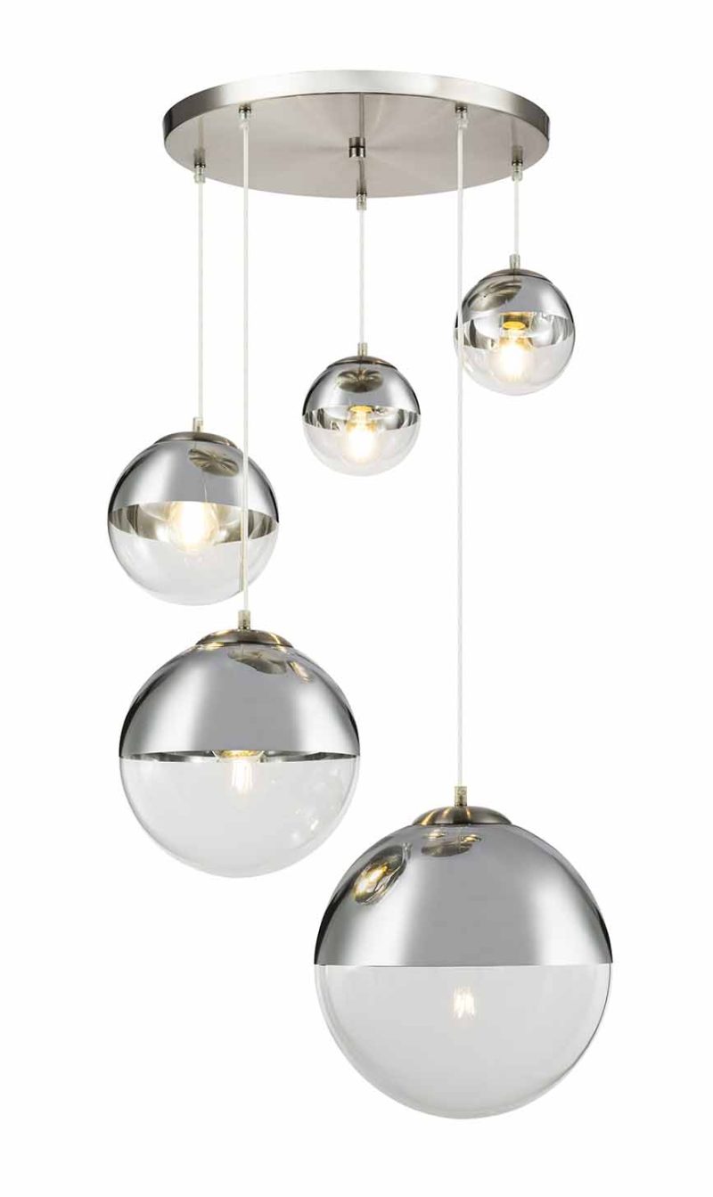 Lámpara colgante moderna de metal niquelado Globo Varus - Imagen 2