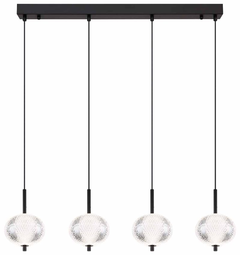 Lámpara colgante moderna de metal y vidrio negro Globo Aida - Imagen 2