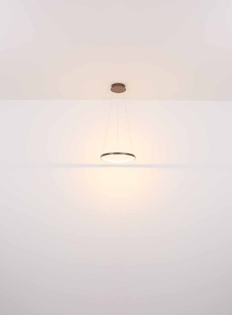 Lámpara colgante moderna en forma de anillo marrón Globo Ralph - Imagen 4