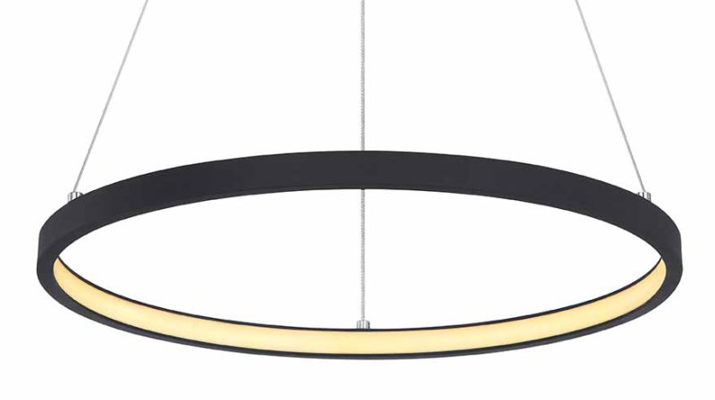 Lámpara colgante moderna en forma de anillo negro Globo Ralph - Imagen 2