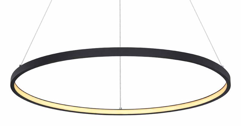 Lámpara colgante moderna en forma de anillo negro M Globo Ralph - Imagen 2