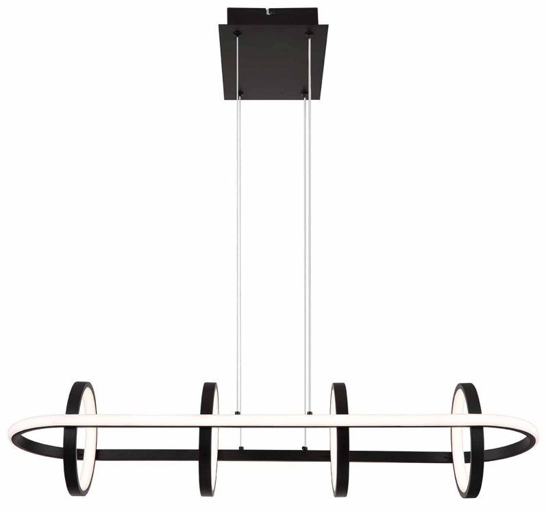 Lámpara colgante negro rectangular largo 4 cuadrados Globo Wolfhard - Imagen 2