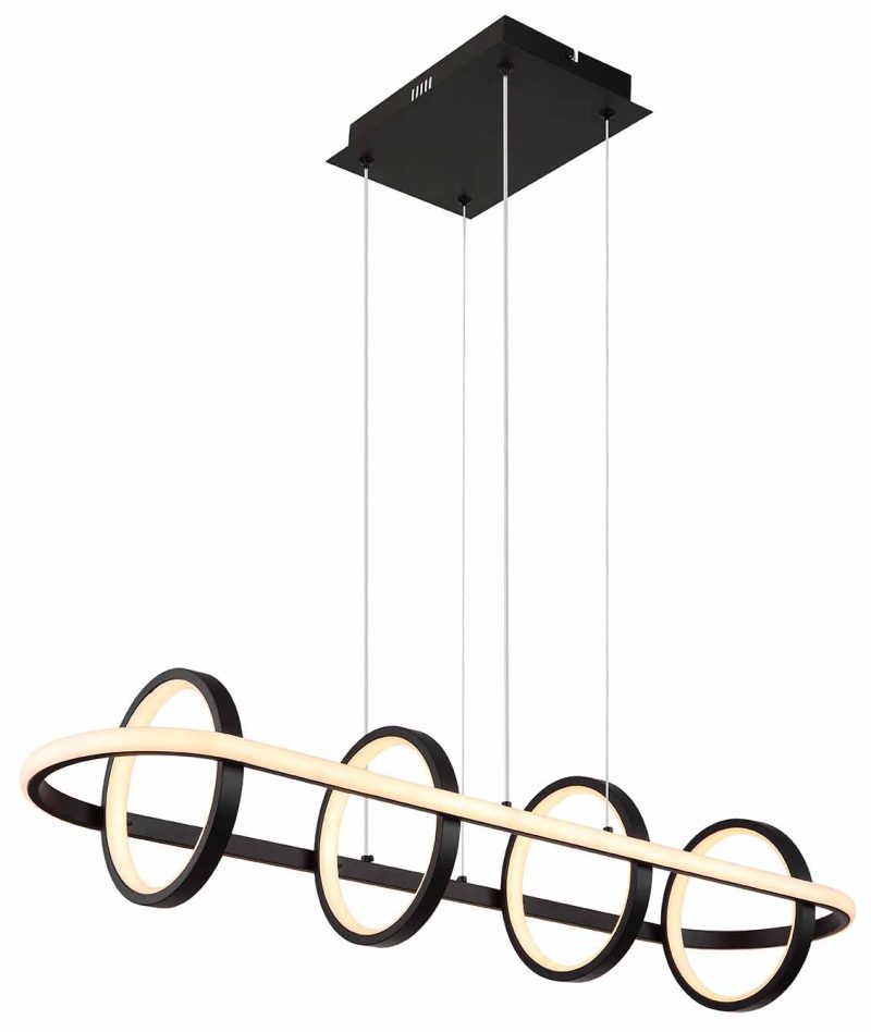 Lámpara colgante negro rectangular largo 4 cuadrados Globo Wolfhard - Imagen 4