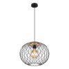 lámpara-colgante-negro/marrón-con-capucha-de-rejilla-de-metal/madera-globo-lacky-54039h