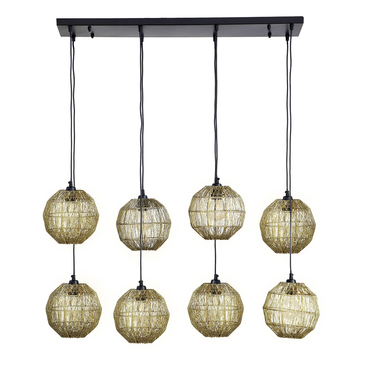 Lámpara colgante oriental de metal bronce Globo Hermi II