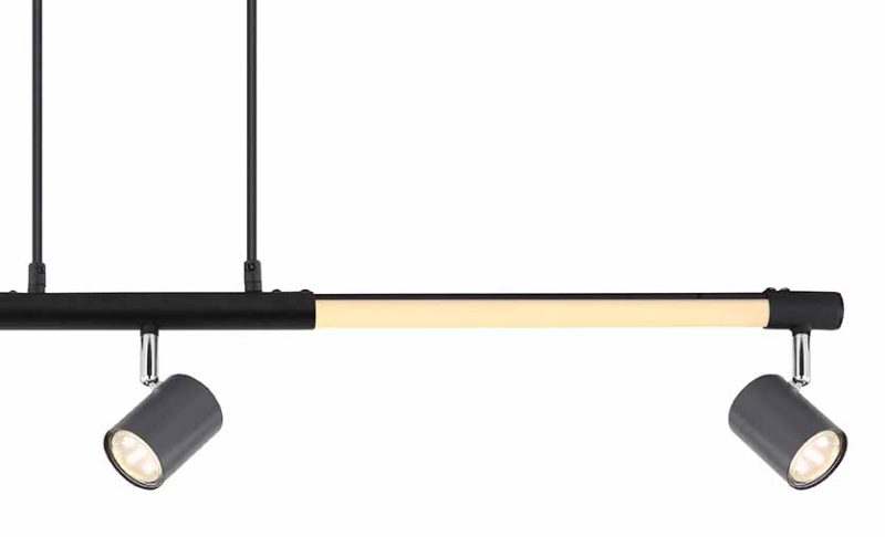 Lámpara colgante retro negra de metal Globo Hl - Imagen 3