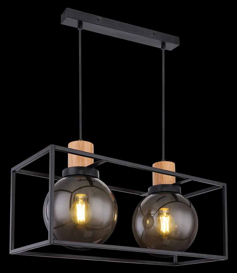 Lámpara colgante retro negra metálica Globo Hilko - Imagen 4