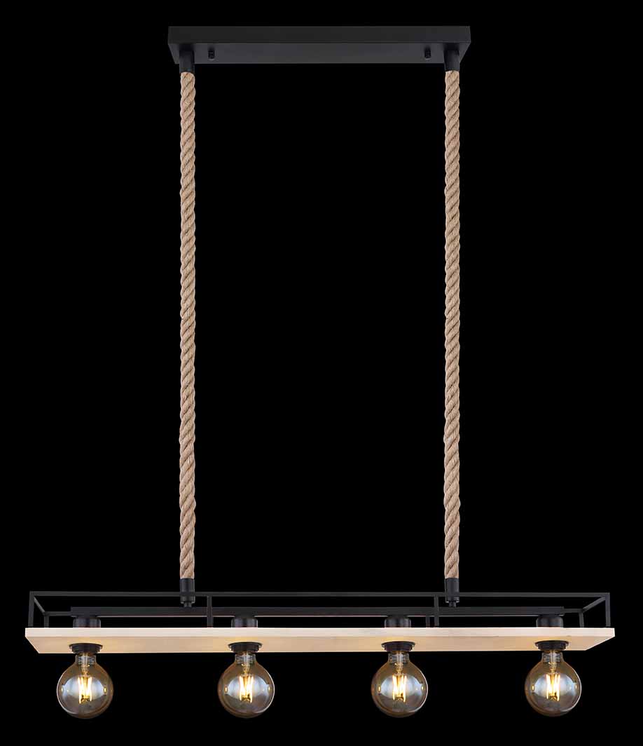 Lámpara colgante rural de metal negro Globo Trixi - Imagen 5