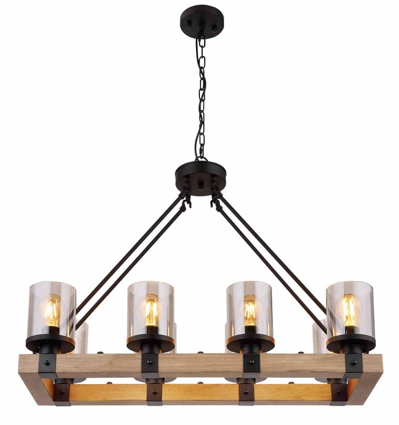 Lámpara colgante rural negra rectangular Globo Lila - Imagen 2