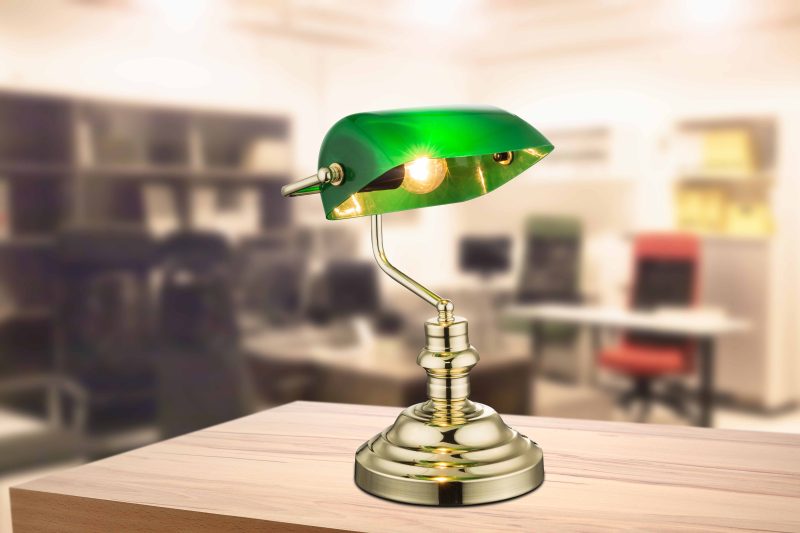 Lámpara de mesa clásica de metal latón Globo Antique - Imagen 2
