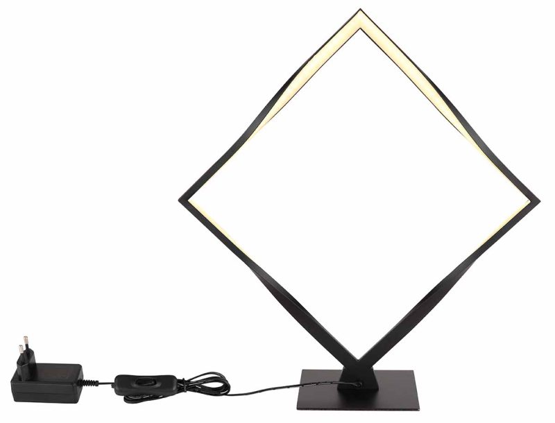 Lámpara de mesa moderna cuadrada negra Globo Maxxy - Imagen 3