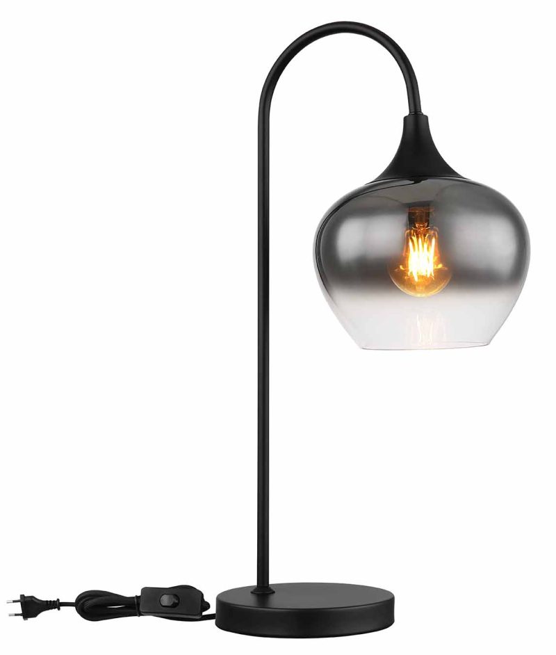 Lámpara de mesa moderna de metal negro Globo Maxy - Imagen 2