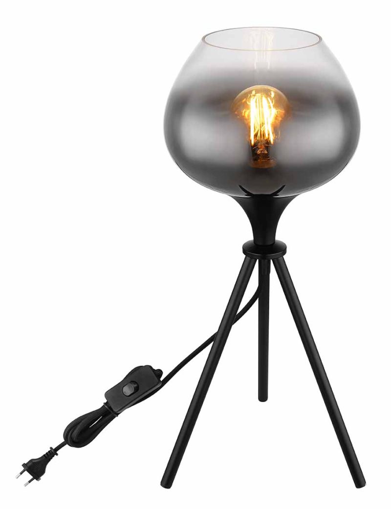 Lámpara de mesa moderna de metal negro Globo Maxy - Imagen 2