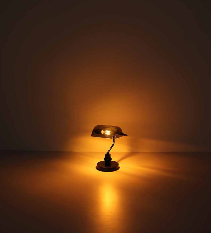 Lámpara de mesa moderna negra de metal y vidrio Globo Antique - Imagen 3