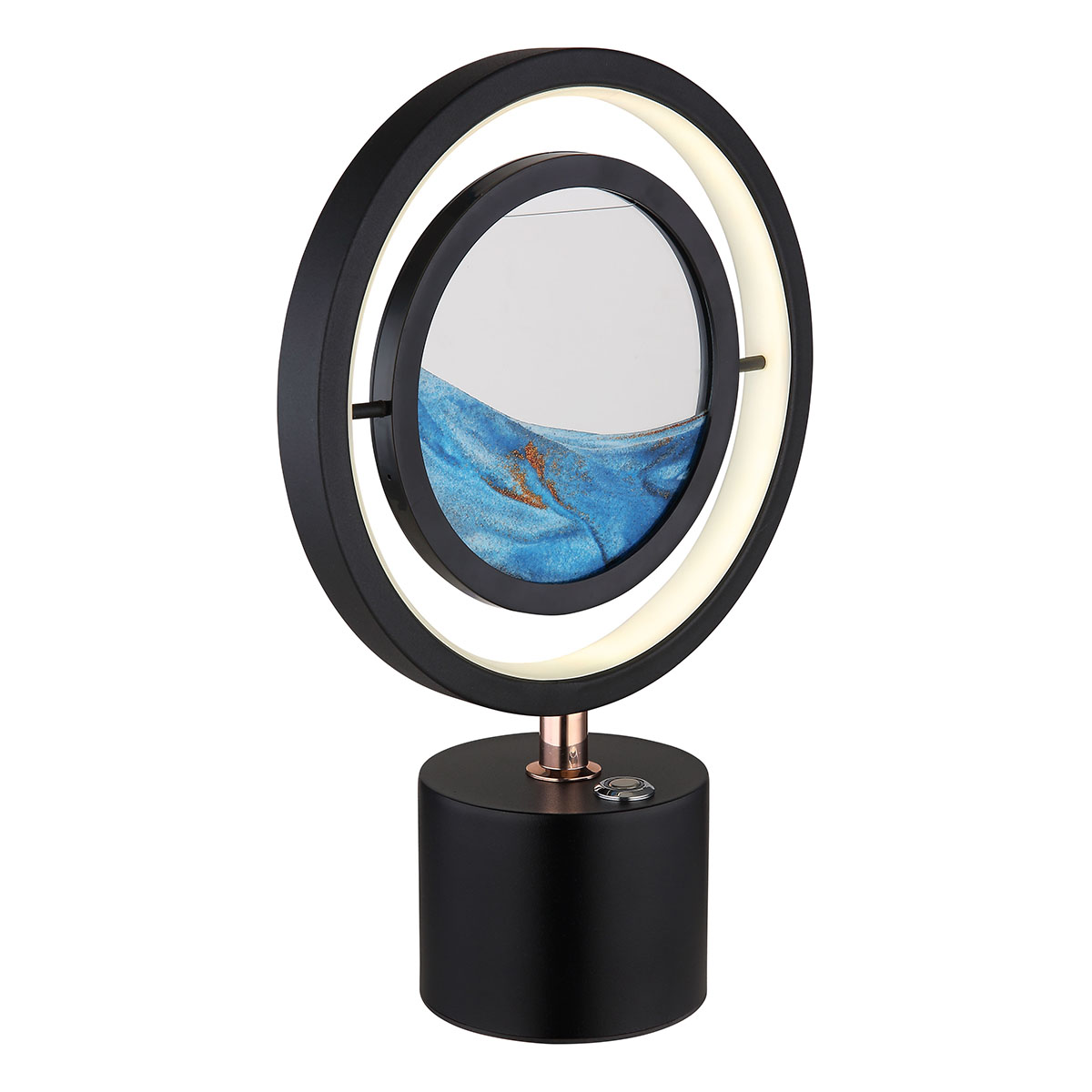 Lámpara de mesa moderna redonda negra Globo Reedi