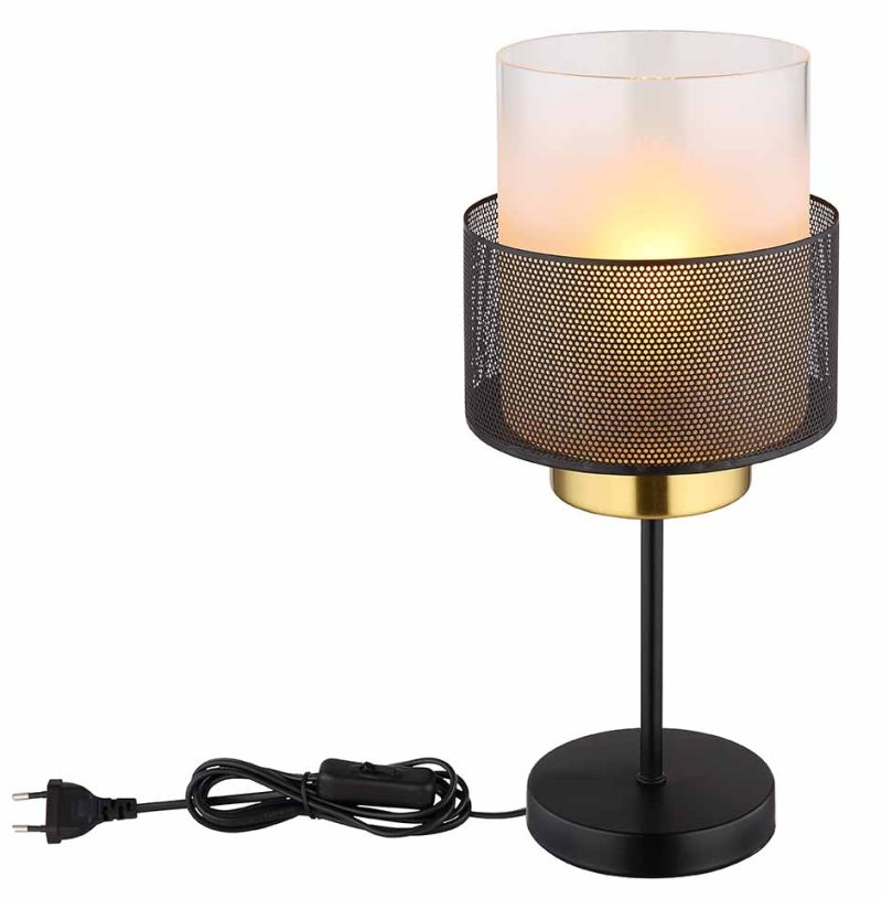 Lámpara de mesa retro de metal negro Globo Olga - Imagen 3