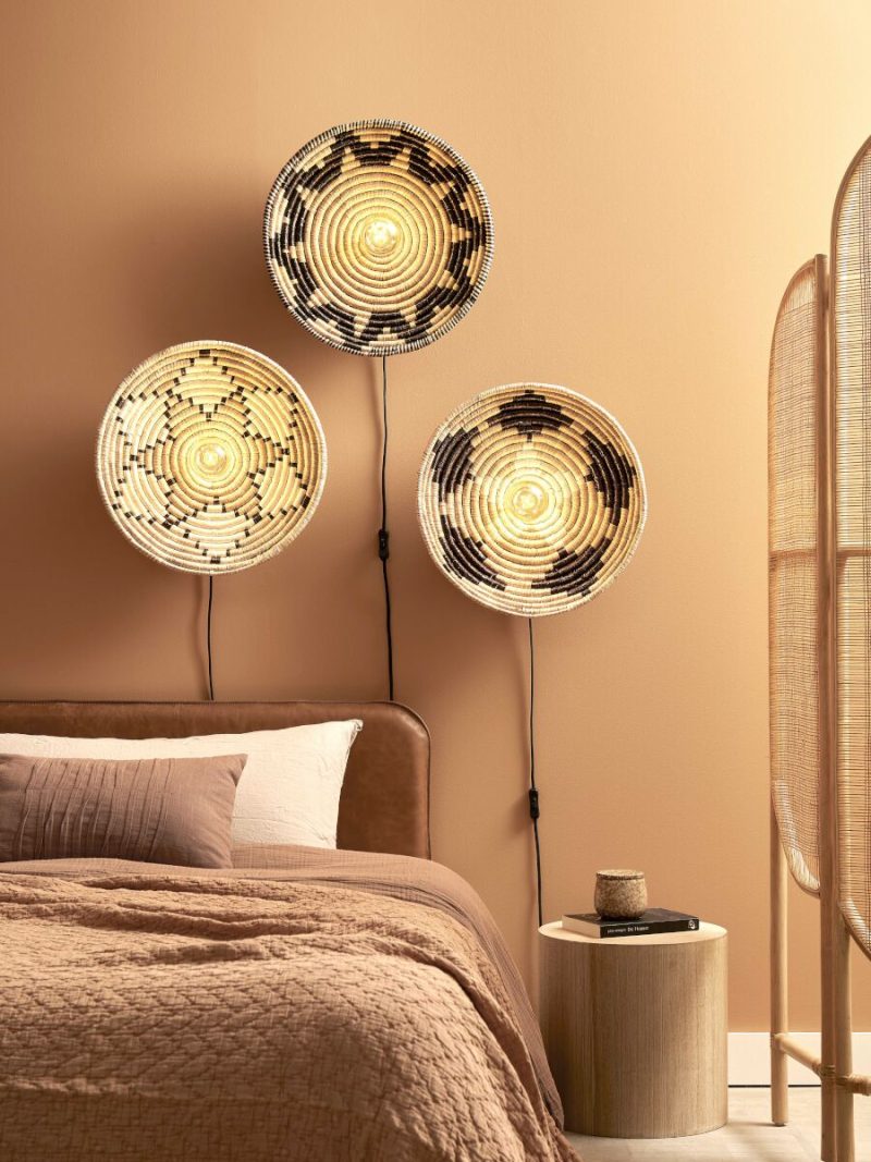 Lámpara de pared boho de esparto negro/natural GOOD&MOJO Andros - Imagen 2