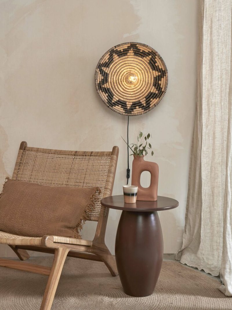 Lámpara de pared boho de esparto negro/natural GOOD&MOJO Andros - Imagen 3
