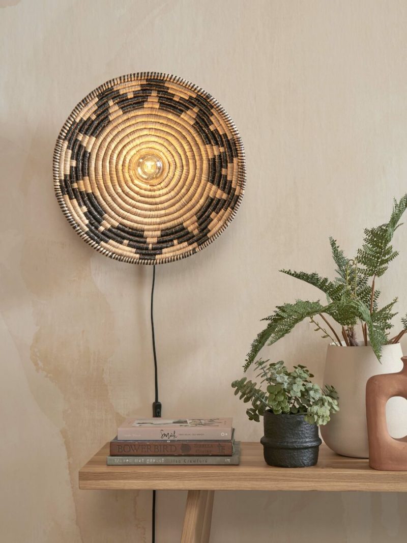 Lámpara de pared boho de esparto negro/natural GOOD&MOJO Andros - Imagen 4